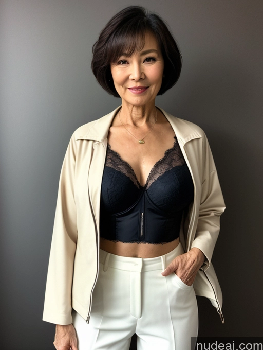 related ai porn images free for Milf Perfect Boobs Beautiful Skinny Perfect Body Short Hair 70s Chinese Blouse Bra Casual Jacket Professor Stylish Dark Lighting Detailed