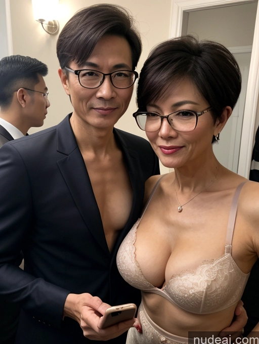 related ai porn images free for Milf Perfect Boobs Beautiful Glasses Perfect Body 50s Pixie Chinese Mirror Selfie Party Blouse Bra Jacket Suit Cleavage Dark Lighting Detailed