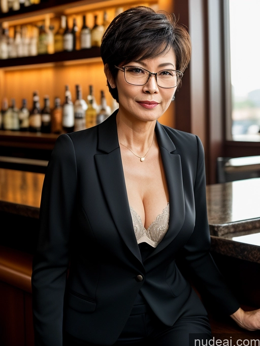 related ai porn images free for Milf Perfect Boobs Perfect Body Beautiful Chinese Blouse Bra Suit Professor Jacket Detailed Casual Short Hair Glasses Bar Dark Lighting 50s Sexy Face