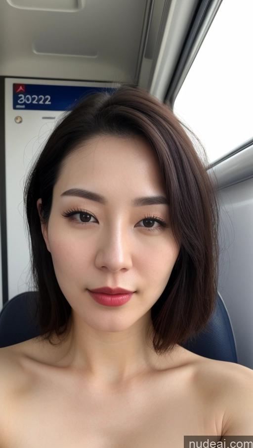 related ai porn images free for Woman One Beautiful Lipstick Fairer Skin 30s Black Hair Slicked Korean Close-up View Train Skin Detail (beta) Detailed Perfect Boobs