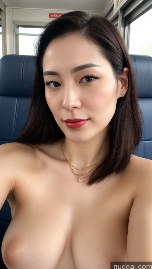 related ai porn images free for Woman One Beautiful Lipstick Fairer Skin 30s Black Hair Slicked Korean Close-up View Train Skin Detail (beta) Detailed Simple Small Tits