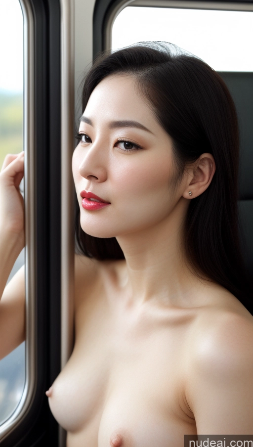 related ai porn images free for Woman One Beautiful Lipstick Fairer Skin 30s Black Hair Slicked Close-up View Train Skin Detail (beta) Detailed Simple Korean