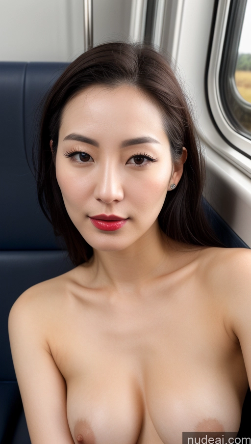 related ai porn images free for Woman One Beautiful Lipstick Fairer Skin 30s Black Hair Slicked Close-up View Train Skin Detail (beta) Detailed Simple Korean Perfect Boobs