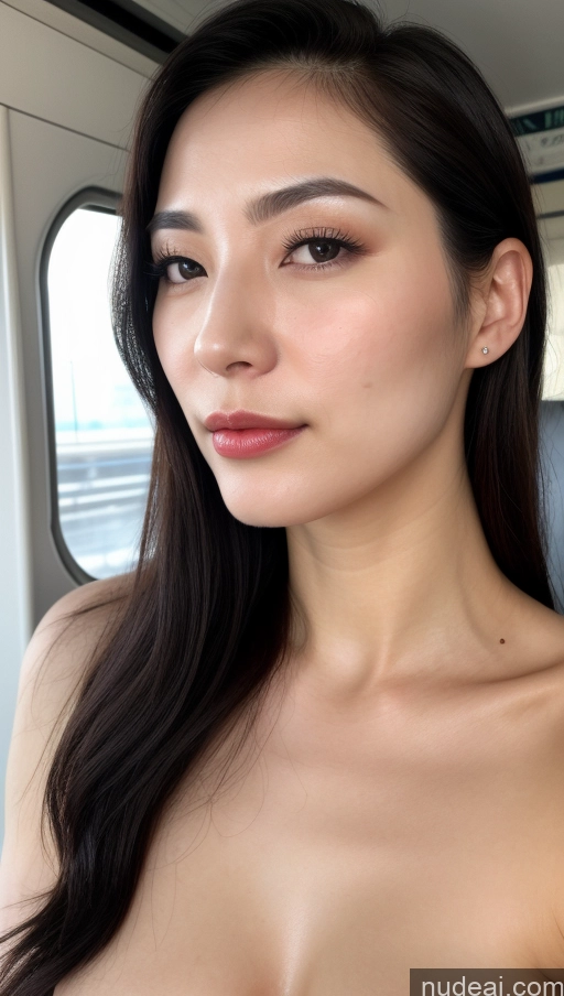 related ai porn images free for Woman One Beautiful Lipstick Fairer Skin 30s Black Hair Slicked Close-up View Train Skin Detail (beta) Detailed Simple Korean Perfect Boobs