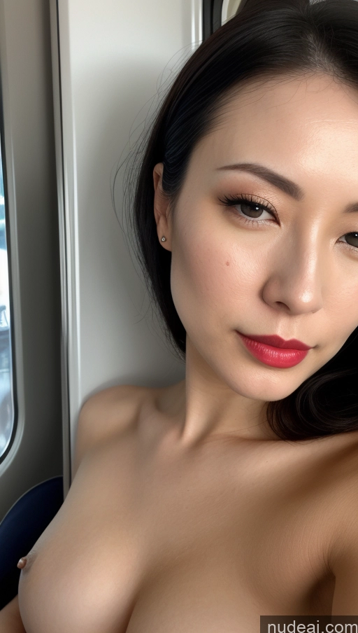 related ai porn images free for Woman One Beautiful Lipstick Fairer Skin 30s Black Hair Close-up View Train Skin Detail (beta) Detailed Simple Slicked Japanese