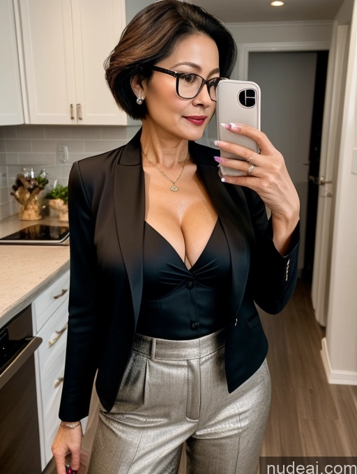 related ai porn images free for Milf Perfect Boobs Beautiful Glasses Perfect Body 60s Pixie Chinese Mirror Selfie Kitchen Blouse Bra Jacket Suit Cleavage Dark Lighting Detailed