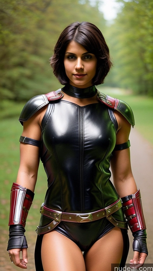 related ai porn images free for Beautiful Muscular Short Hair 18 Brunette Indian Superhero Leather Fantasy Armor