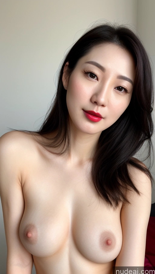 related ai porn images free for Woman One Small Tits Beautiful Lipstick Fairer Skin Black Hair Slicked Close-up View 30s Korean Detailed