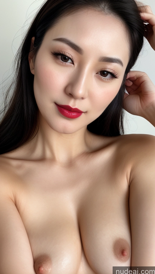 related ai porn images free for Woman One Small Tits Beautiful Lipstick Fairer Skin 30s Black Hair Slicked Korean Close-up View Detailed Perfect Boobs