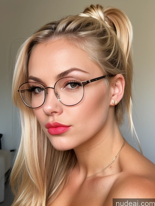 related ai porn images free for Perfect Boobs Pouting Lips Blonde Ponytail Thin Round Glasses Nude