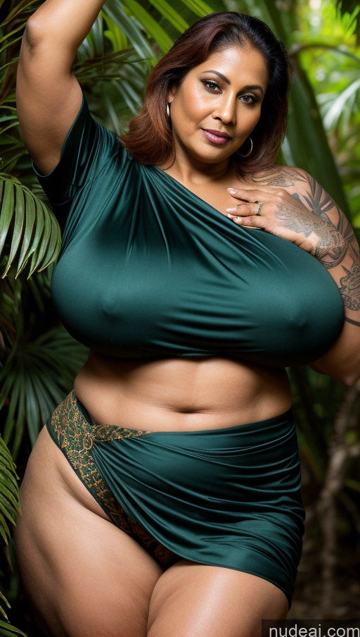 related ai porn images free for Milf One Busty Huge Boobs Beautiful Tattoos Muscular Big Ass Thick Fat Tall Dark Skin 60s Seductive Ginger Indian Close-up View Jumping Blouse Sari Dark Lighting Sexy Face Jungle