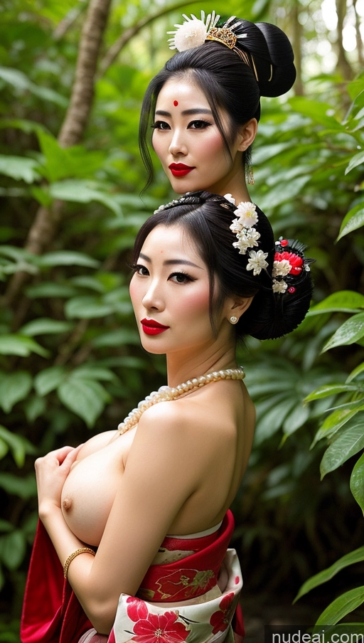 related ai porn images free for Lipstick Pubic Hair 30s Black Hair Japanese Geisha Seductive Pearl Jewelry Perfect Body Busty Cleavage Hair Bun Jungle