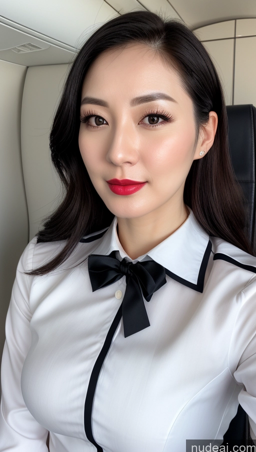 related ai porn images free for Woman One Small Tits Beautiful Lipstick Fairer Skin 30s Black Hair Close-up View Detailed Korean Flight Attendant