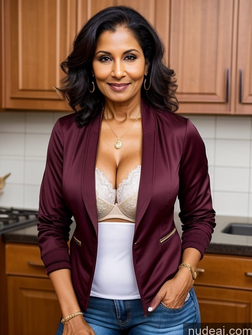 related ai porn images free for Milf Perfect Boobs Beautiful Perfect Body Dark Skin 70s Indian Kitchen Bra Casual Jacket Professor Stylish Suit Cleavage Detailed Sexy Face