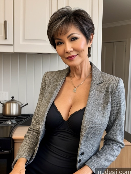 related ai porn images free for Milf Perfect Boobs Beautiful Perfect Body 70s Pixie Chinese Kitchen Bra Casual Jacket Professor Stylish Suit Cleavage Detailed Sexy Face