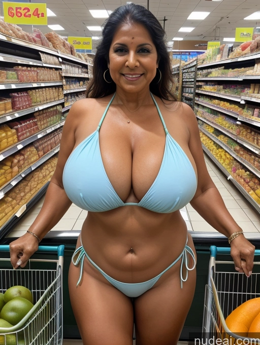 related ai porn images free for One Busty Huge Boobs Tanned Skin 70s Indian Front View Microkini Thong Grocery