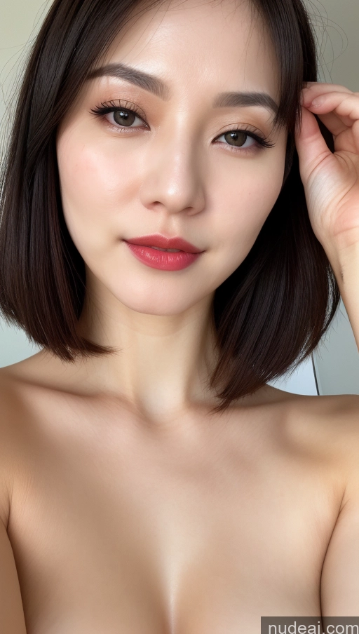 related ai porn images free for Woman One Small Tits Beautiful 30s Black Hair Close-up View Detailed Fairer Skin Korean Lipstick Bobcut