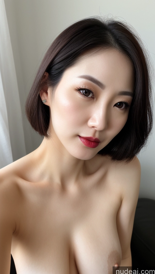 related ai porn images free for Woman One Small Tits Beautiful Lipstick Fairer Skin 30s Black Hair Slicked Korean Close-up View Detailed