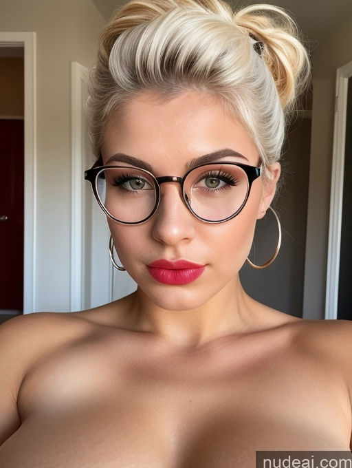 related ai porn images free for Huge Boobs White Hair Hair Bun 18 Thin Round Glasses Nude Pouting Lips Abs Lipstick