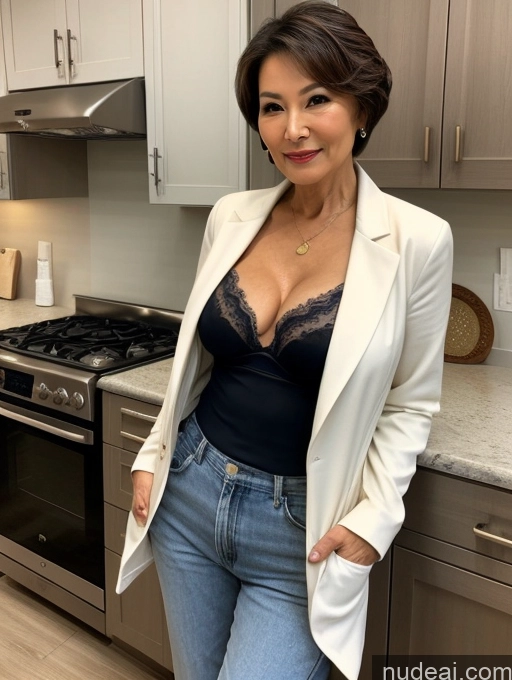 related ai porn images free for Milf Perfect Boobs Beautiful Perfect Body 70s Pixie Chinese Kitchen Bra Casual Jacket Professor Stylish Suit Cleavage Detailed Sexy Face