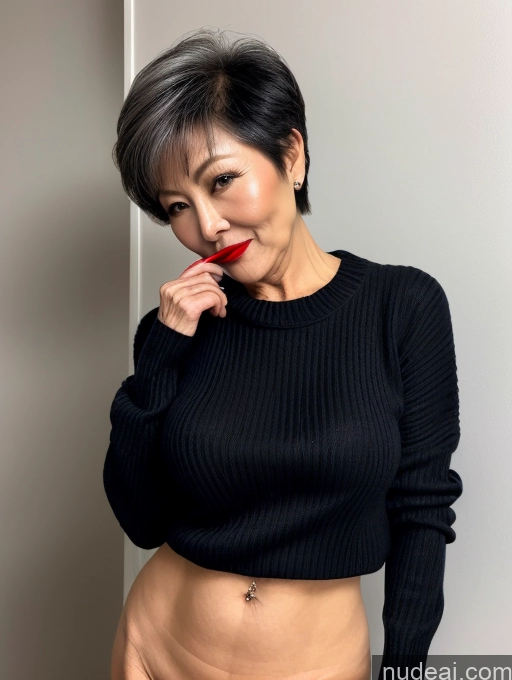 related ai porn images free for Milf Perfect Boobs Lipstick Chinese Sweater Detailed Partially Nude 60s Pixie Dark Lighting Stylish