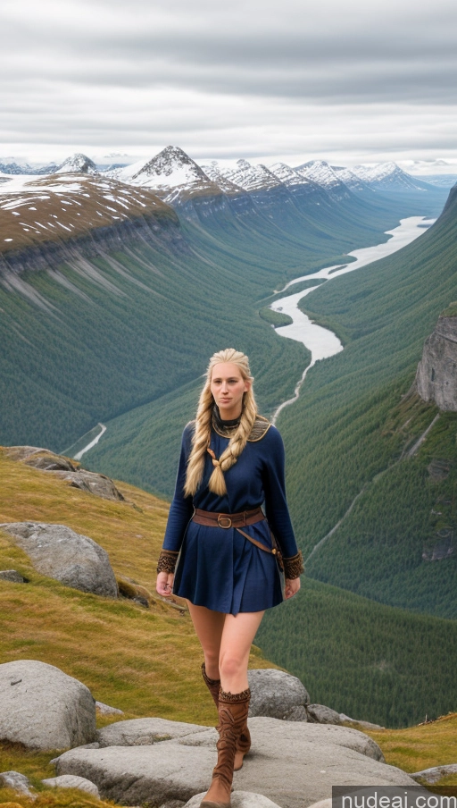 related ai porn images free for Woman One Thick Tall Long Legs Fairer Skin Tattoos 20s Serious Blonde Braided Scandinavian Crisp Anime Mountains Front View T-pose Viking