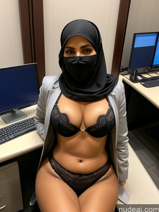 related ai porn images free for Two Milf Perfect Body Perfect Boobs Thick Beautiful Dark Skin Sexy Face Arabic Office Bra Jacket Niqab Stylish Suit Professor Cleavage Detailed