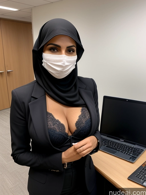 related ai porn images free for Two Milf Perfect Body Perfect Boobs Thick Beautiful Dark Skin Sexy Face Arabic Office Bra Jacket Niqab Stylish Suit Professor Cleavage Detailed