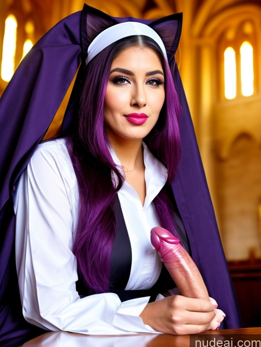 related ai porn images free for Woman Milf Laughing Pouting Lips Church Front View Close-up View Nun Sexy Face Trans Girl With Erect Penis Purple Hair Purple Hair, Hair Ornament, Twintails, Cat Ears Hairstyle French