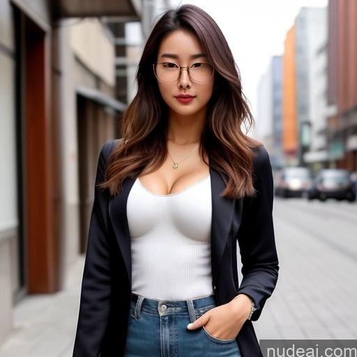 related ai porn images free for Model Small Tits Beautiful Glasses Perfect Body 20s Bra Casual Jacket Professor Stylish Suit Sweater Cleavage Detailed Sexy Face One Korean