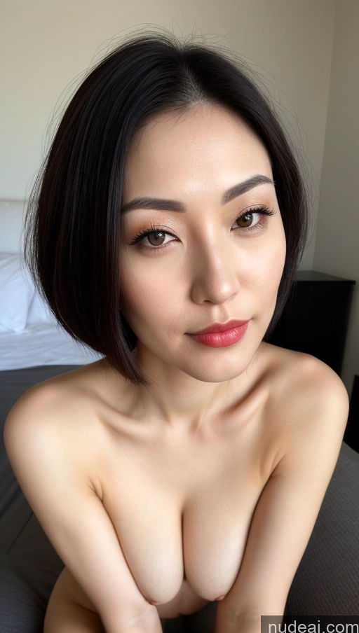 related ai porn images free for Woman One Beautiful Lipstick Fairer Skin 30s Black Hair Bobcut Skin Detail (beta) Close-up View Skinny Japanese Busty