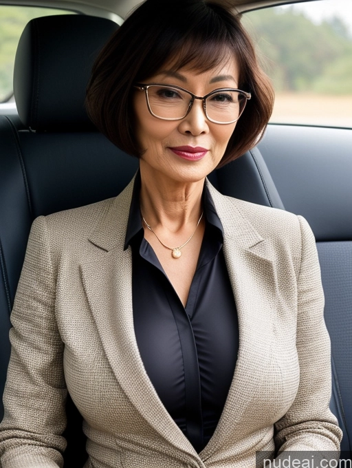 related ai porn images free for Milf Perfect Body Perfect Boobs Beautiful Glasses 70s Sexy Face Short Hair Chinese Car Bra Jacket Suit Stylish Professor Cleavage Detailed