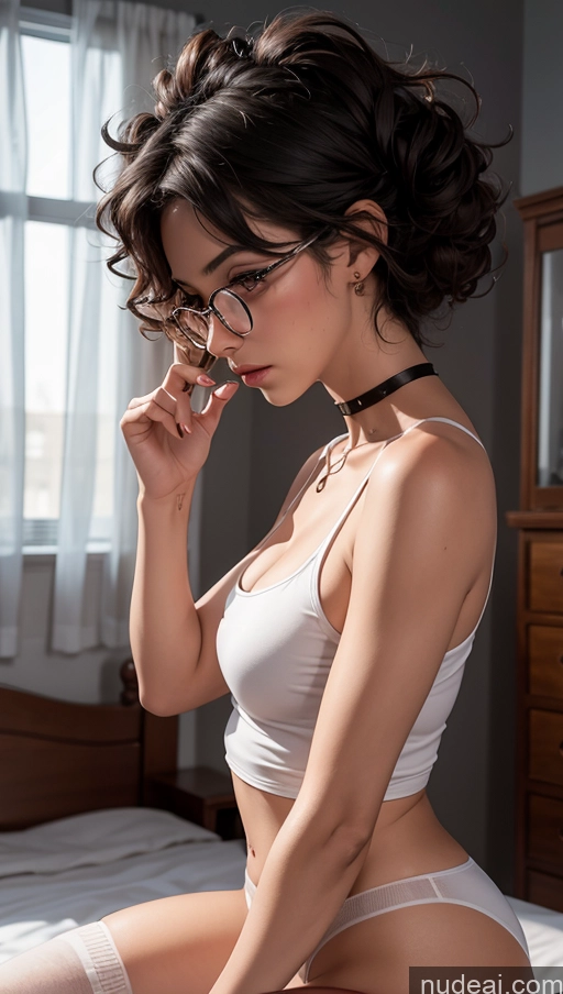 related ai porn images free for One Beautiful Glasses 18 Cleavage Bedroom Choker Thigh Socks Tank Top Curly Hair Black Dark Skin Short Perfect Body Side View High Socks Transparent Partially Nude Brunette Jewelry Sexy Face Gaming