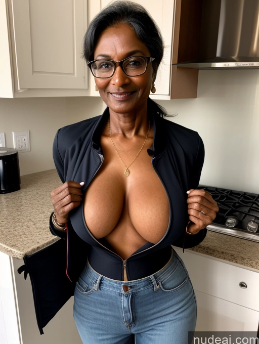 related ai porn images free for Milf Two Perfect Boobs Perfect Body Dark Skin Indian Kitchen Jacket Jeans Professor Secretary Cleavage Partially Nude Detailed Beautiful 60s