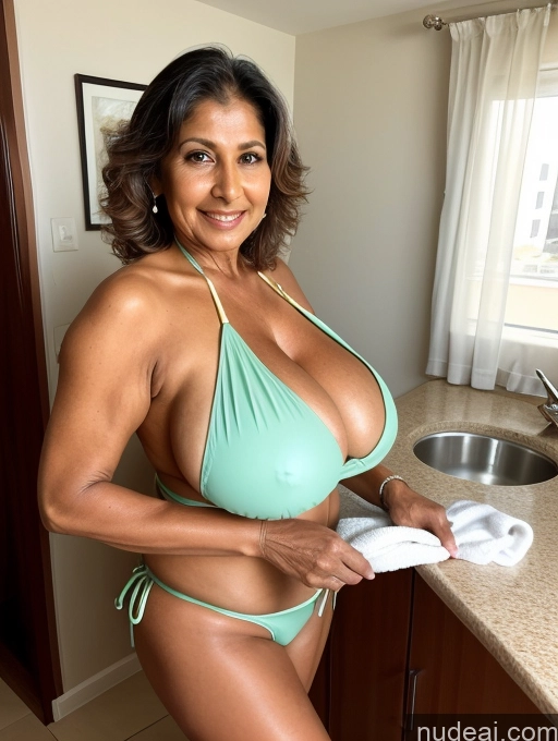 related ai porn images free for Milf One Busty Huge Boobs Tanned Skin 70s Front View Microkini Thong Indian Maid