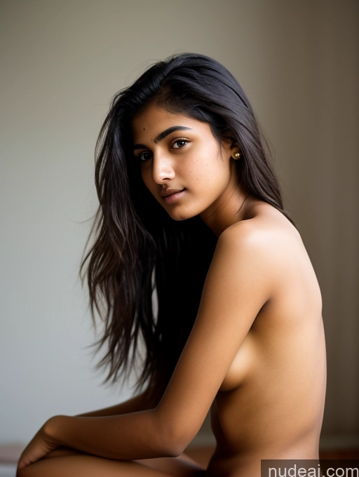 ai nude image of arafed woman sitting on a bed with a black top pics of 18 Indian Short Side View