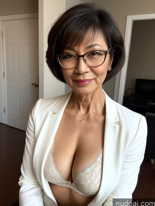 related ai porn images free for Milf Two Perfect Body Perfect Boobs Beautiful Glasses 70s Sexy Face Short Hair Party Bra Stylish Suit Professor Jacket Cleavage Detailed Filipina