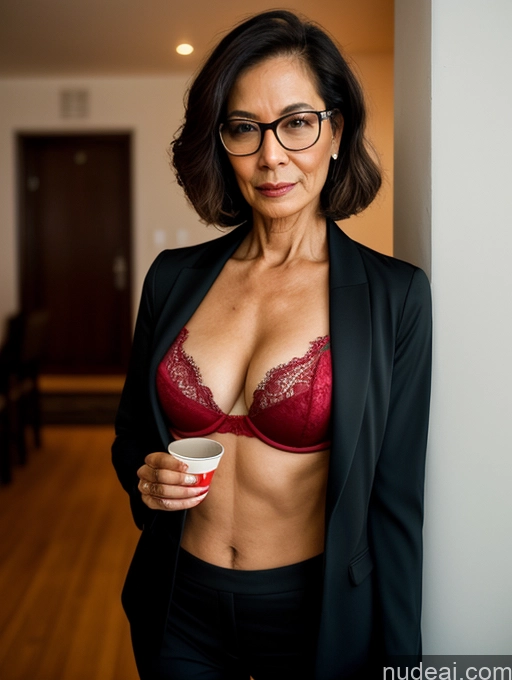 related ai porn images free for Milf Two Perfect Body Perfect Boobs Beautiful Glasses 70s Sexy Face Party Bra Stylish Suit Professor Jacket Cleavage Detailed Bobcut Dark Lighting Indonesian