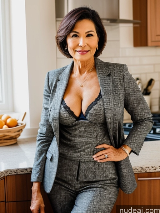 related ai porn images free for Milf Two Perfect Body Perfect Boobs Beautiful 70s Sexy Face Bra Stylish Suit Professor Jacket Cleavage Detailed Bobcut Kitchen Asian