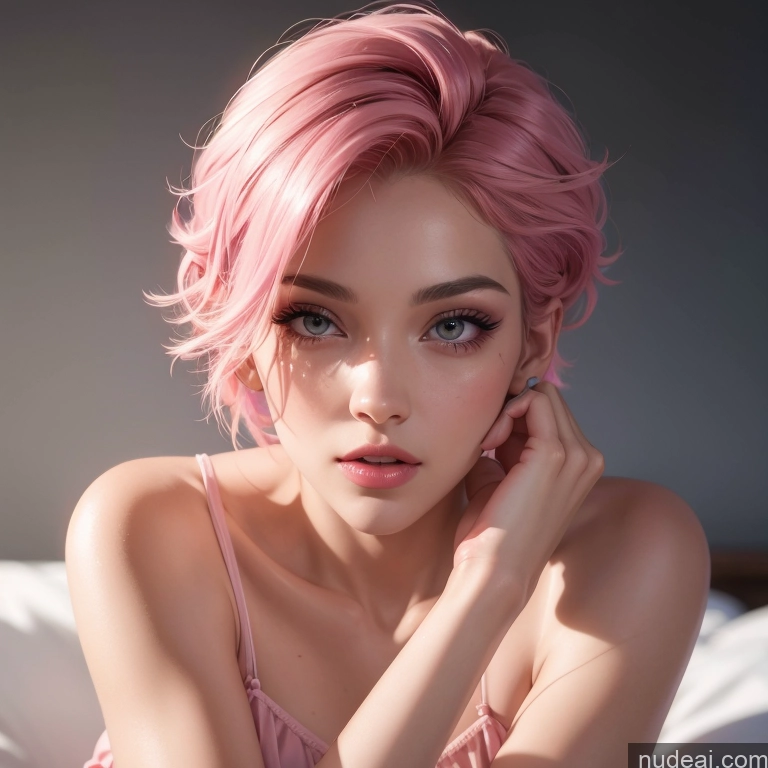 related ai porn images free for Beautiful 20s Skin Detail (beta) Bikini Bright Lighting Detailed Seductive Close-up View Miss Universe Model Pink Hair Pixie