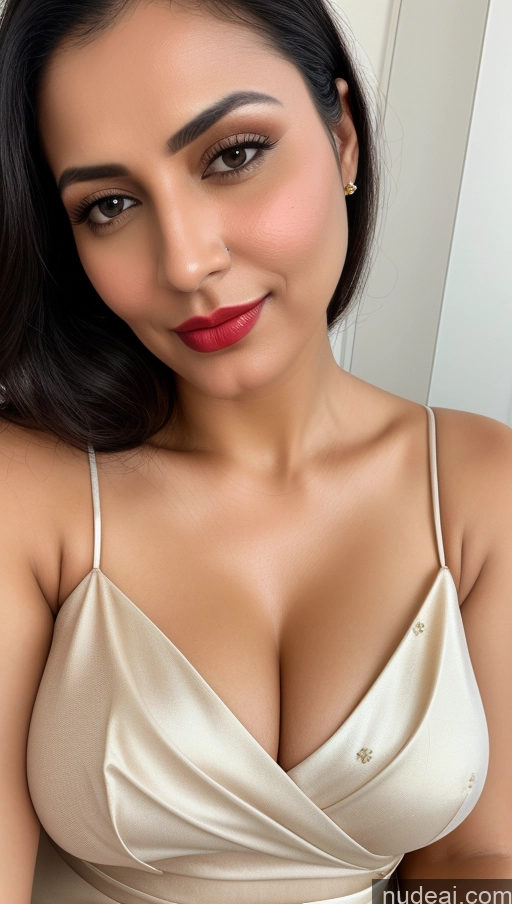 related ai porn images free for Woman One Beautiful Lipstick Fairer Skin Black Hair Skin Detail (beta) 40s Busty Perfect Boobs Thick Slicked White Blouse Sari Cleavage Close-up View