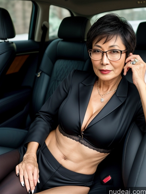 related ai porn images free for Milf Two Perfect Body Perfect Boobs Beautiful Glasses 70s Sexy Face Short Hair Chinese Car Bra Jacket Suit Stylish Secretary Professor Dark Lighting Cleavage