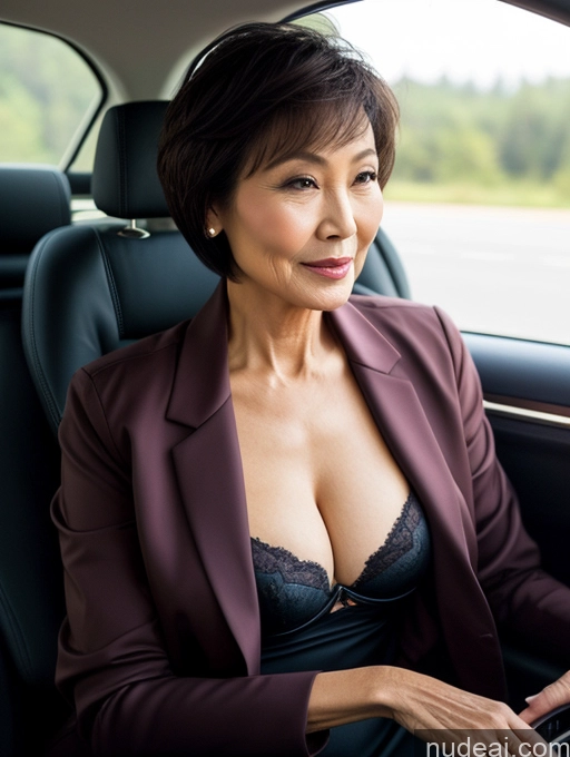 related ai porn images free for Milf Two Perfect Body Perfect Boobs Beautiful 70s Sexy Face Short Hair Chinese Car Bra Jacket Suit Stylish Secretary Professor Dark Lighting Cleavage