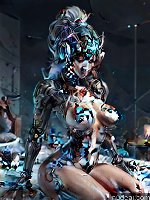 ai nude image of arafed woman sitting on a bed with a dog in her lap pics of One Beautiful Small Ass Thick Long Legs Perfect Body Pubic Hair Messy Latina Close-up View Spreading Legs Nude Bright Lighting Detailed Cyberhelmet V3 Made Of Fractals Cyborg Busty Perfect Boobs Huge Sagging Breasts FairArguementBut Cyberpunk