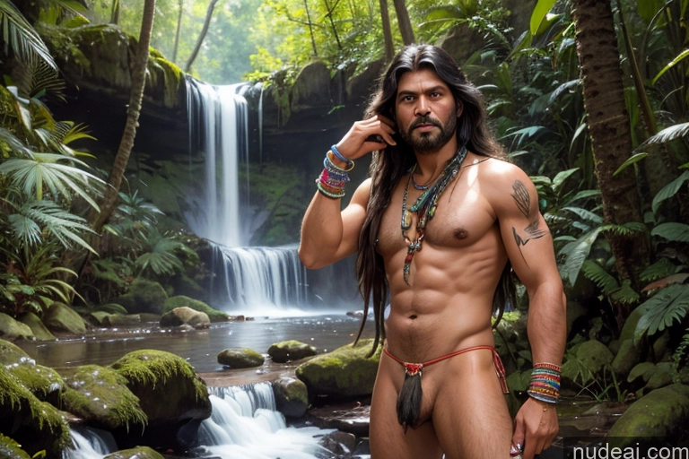 related ai porn images free for Tanned Skin Native American Tribal Detailed Waterfall Forest Fr4z3tt4 Fantasy Style Jeff Easley Traditional Thong