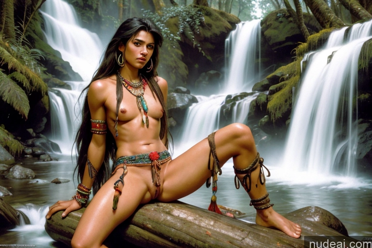 related ai porn images free for Tanned Skin Native American Tribal Detailed Waterfall Forest Fr4z3tt4 Fantasy Style Jeff Easley Traditional Thong Cowgirl Outfit