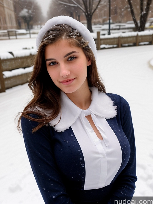 ai nude image of arafed woman in a white collared shirt and a blue sweater pics of Sorority Beautiful Perfect Boobs Perfect Body 18 Jewish Snow Blouse Secretary