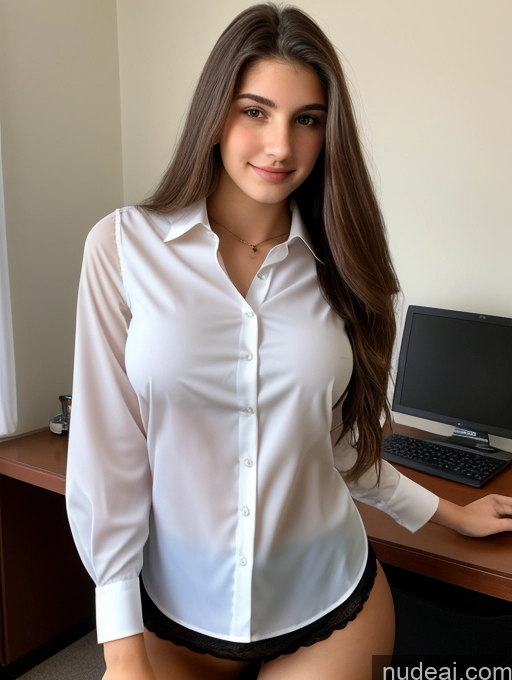 ai nude image of arafed woman in a white shirt and black panties posing in front of a computer pics of Sorority Beautiful Perfect Boobs Perfect Body 18 Jewish Blouse Secretary