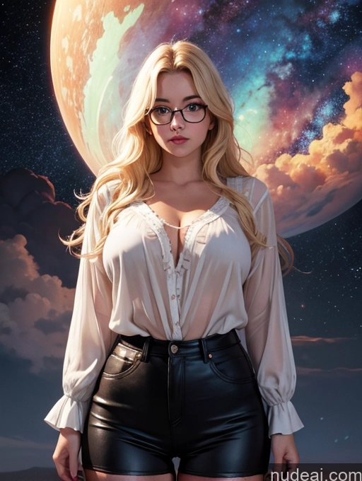 related ai porn images free for Woman One Small Tits Short Blonde Long Hair German Thick Chubby Fat Glasses Blouse Stargazing