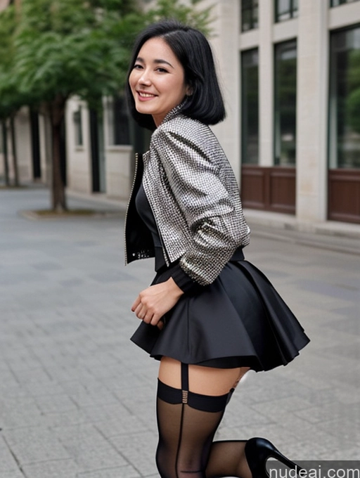 related ai porn images free for Small Tits Small Ass Short 50s Happy Black Hair Bobcut Chinese Blouse High Heels Jacket Long Skirt Pantyhose Suit Milf